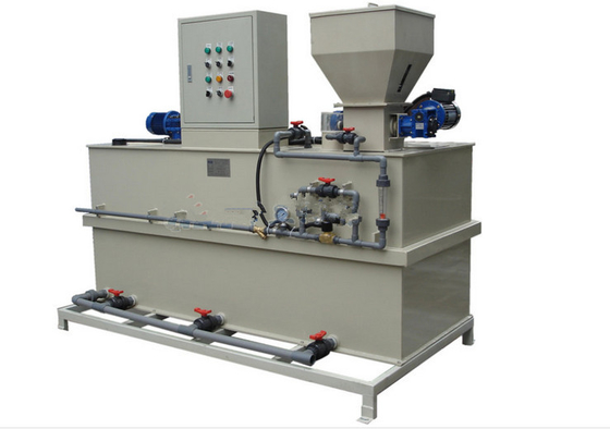 High capacity mixing chamber chemical dosing system and polymer preparation unit